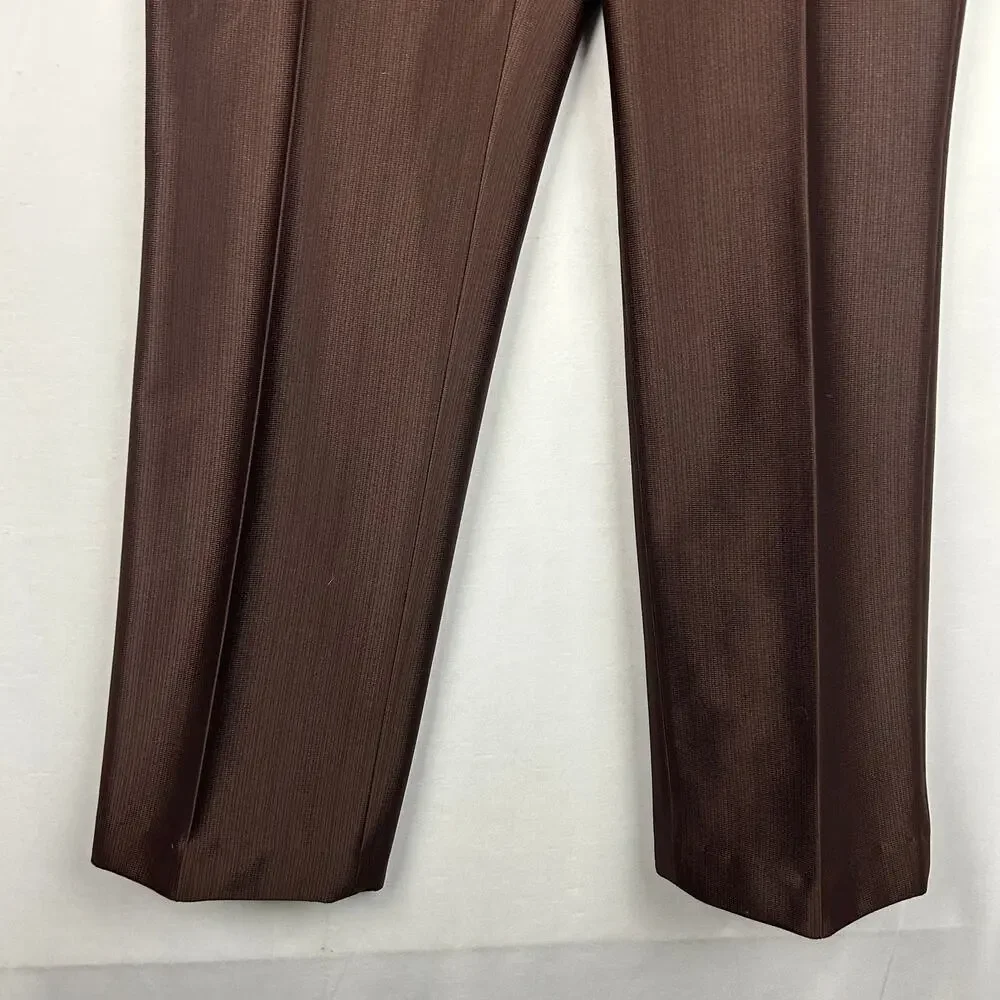 Saxifon Western Faux Ostrich Leather Suit Jacket Pants Brown/Ivory Men's 42/36